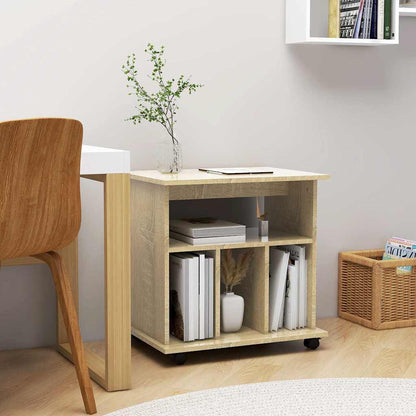 808479 vidaXL Rolling Cabinet Sonoma Oak 60x45x60 cm Engineered Wood