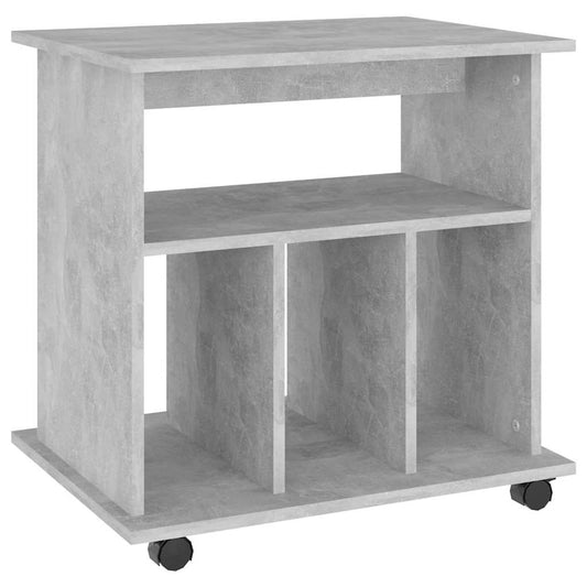 808480 vidaXL Rolling Cabinet Concrete Grey 60x45x60 cm Engineered Wood