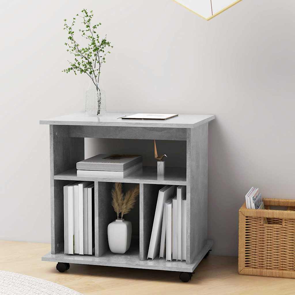 808480 vidaXL Rolling Cabinet Concrete Grey 60x45x60 cm Engineered Wood