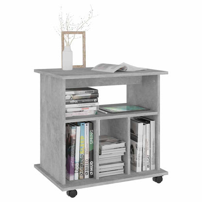 808480 vidaXL Rolling Cabinet Concrete Grey 60x45x60 cm Engineered Wood