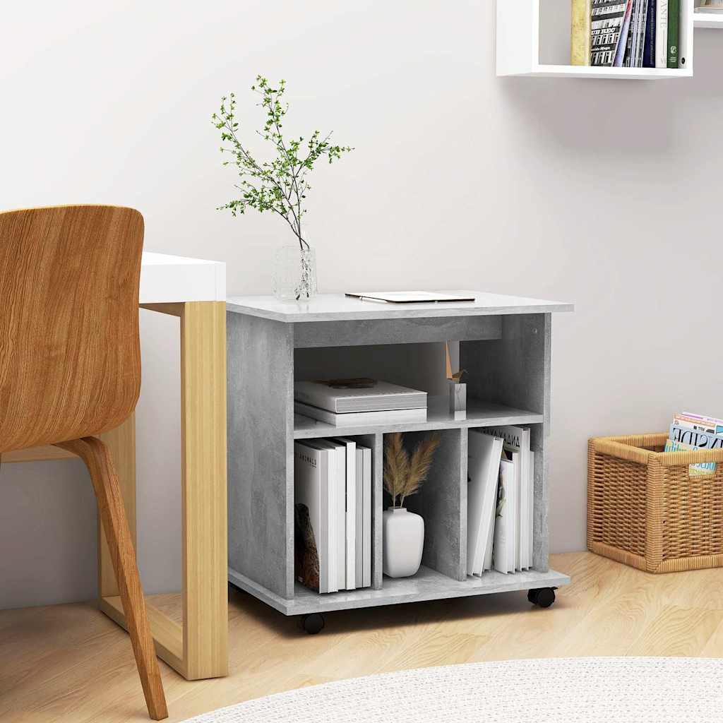 808480 vidaXL Rolling Cabinet Concrete Grey 60x45x60 cm Engineered Wood