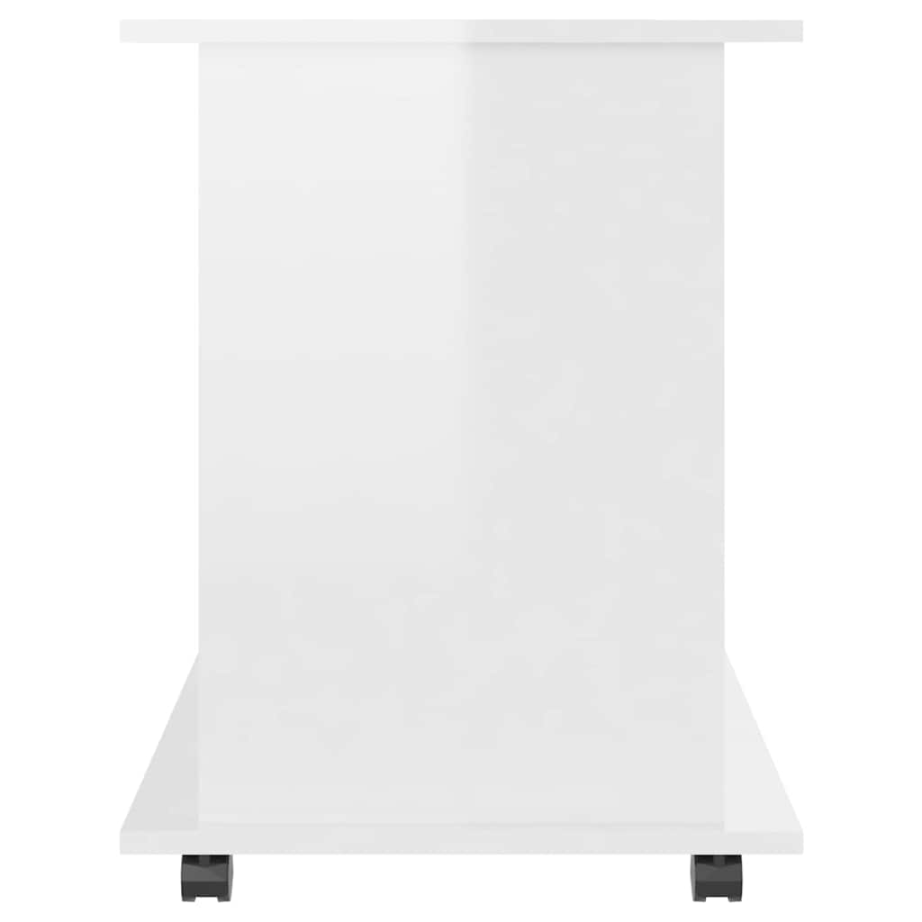 808482 vidaXL Rolling Cabinet High Gloss White 60x45x60 cm Engineered Wood