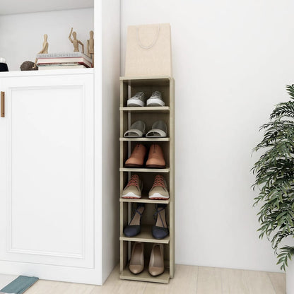 vidaXL Shoe Cabinet Sonoma Oak 27.5x27x102 cm Engineered Wood