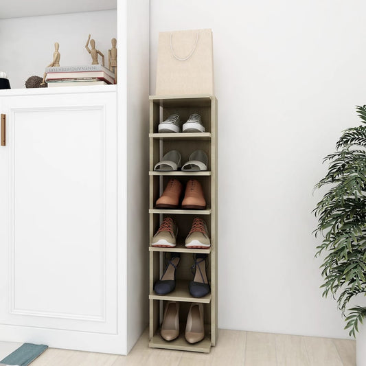 vidaXL Shoe Cabinet Sonoma Oak 27.5x27x102 cm Engineered Wood