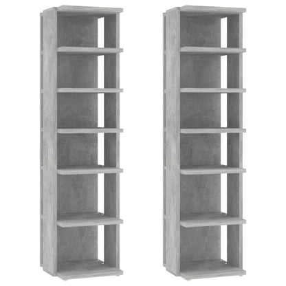 vidaXL Shoe Cabinets 2 pcs Concrete Grey 27.5x27x102 cm