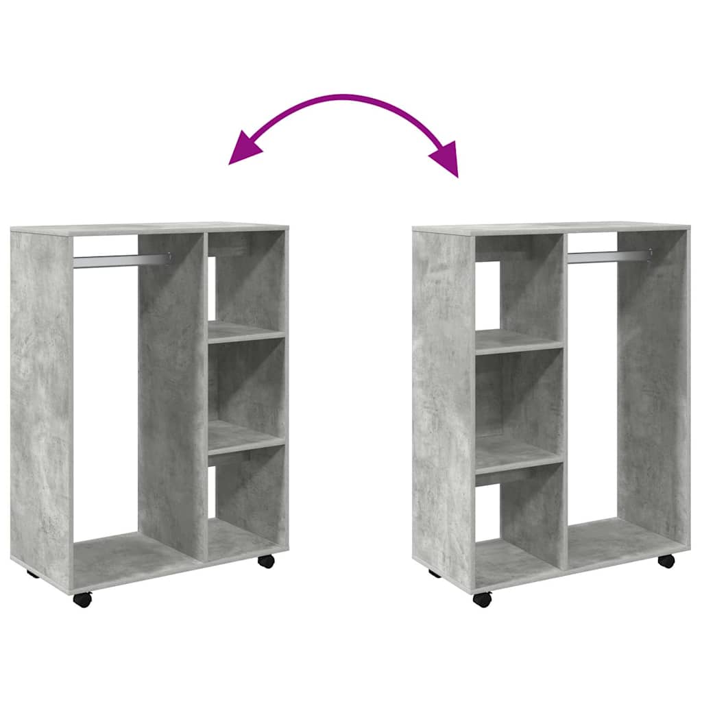 vidaXL Wardrobe | Concrete grey | Engineered wood | Medium |  Rollable