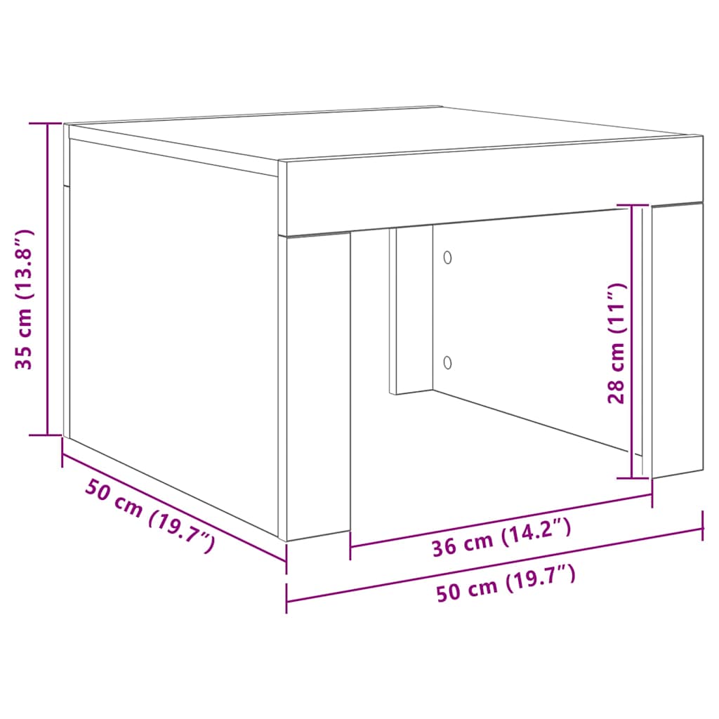 vidaXL Coffee Table Sonoma Oak 50x50x35 cm Engineered Wood