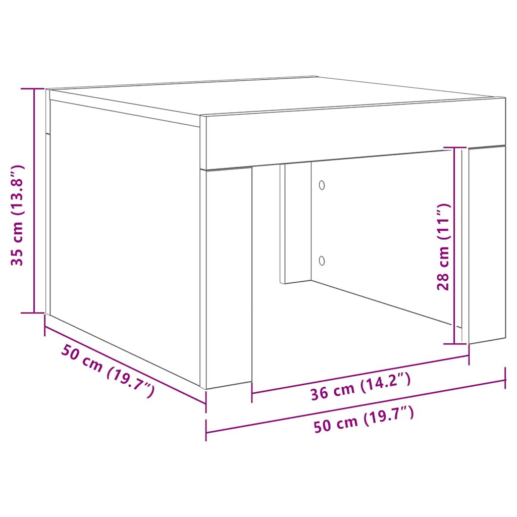 vidaXL Coffee Table Concrete Grey 50x50x35 cm Engineered Wood