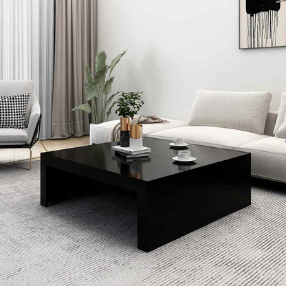 vidaXL Coffee Table | Black | Engineered Wood | 100 cm | Simple Style | Square