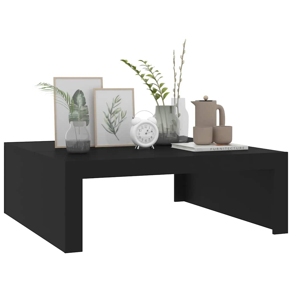 vidaXL Coffee Table | Black | Engineered Wood | 100 cm | Simple Style | Square