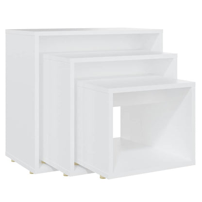 808576 vidaXL Nesting Tables 3 pcs White Engineered Wood