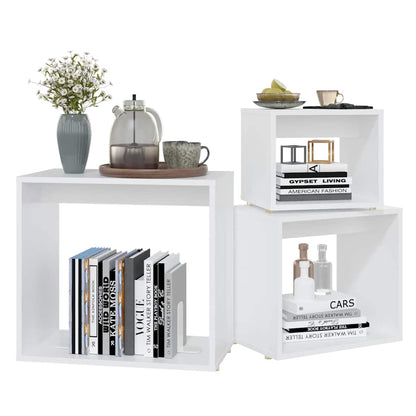 808576 vidaXL Nesting Tables 3 pcs White Engineered Wood