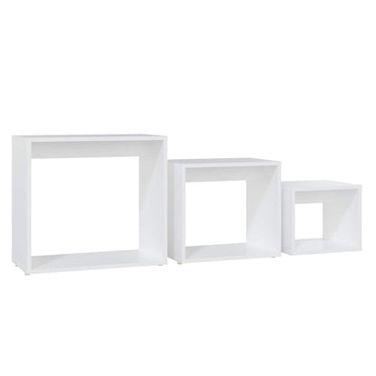 808576 vidaXL Nesting Tables 3 pcs White Engineered Wood