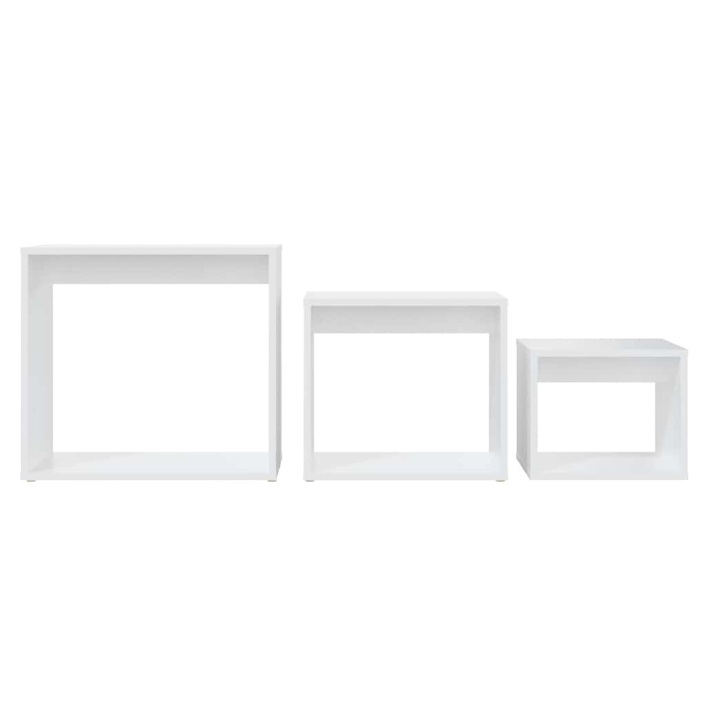 808576 vidaXL Nesting Tables 3 pcs White Engineered Wood