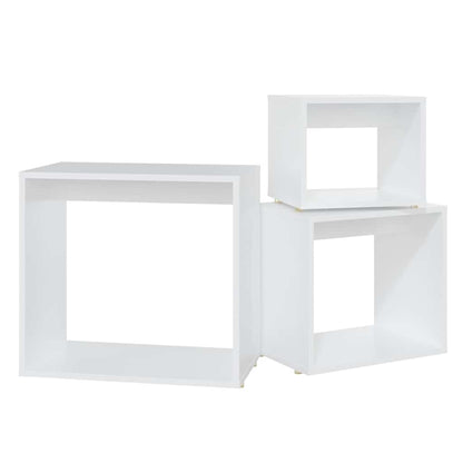 808576 vidaXL Nesting Tables 3 pcs White Engineered Wood