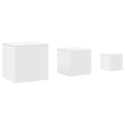 vidaXL Side Tables 3 pcs White Engineered Wood