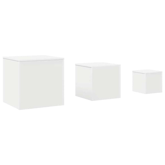 808585 vidaXL Side Tables 3 pcs White Engineered Wood