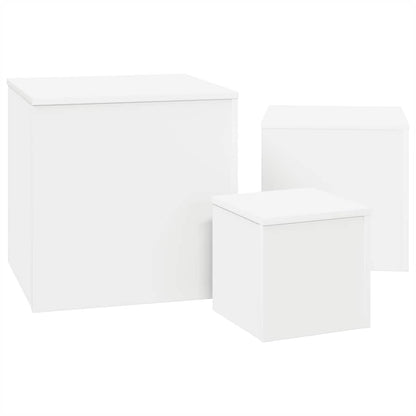 vidaXL Side Tables 3 pcs White Engineered Wood