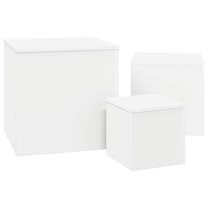 808585 vidaXL Side Tables 3 pcs White Engineered Wood