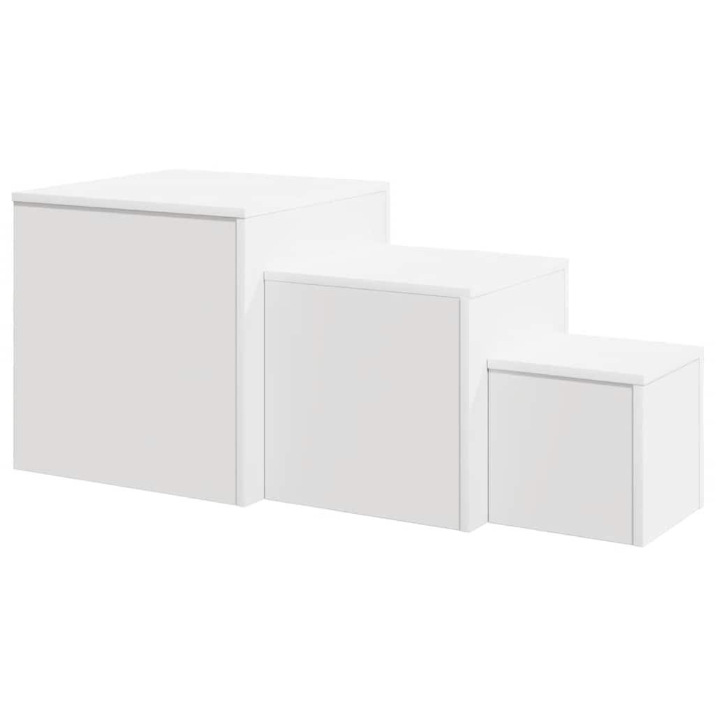 808585 vidaXL Side Tables 3 pcs White Engineered Wood