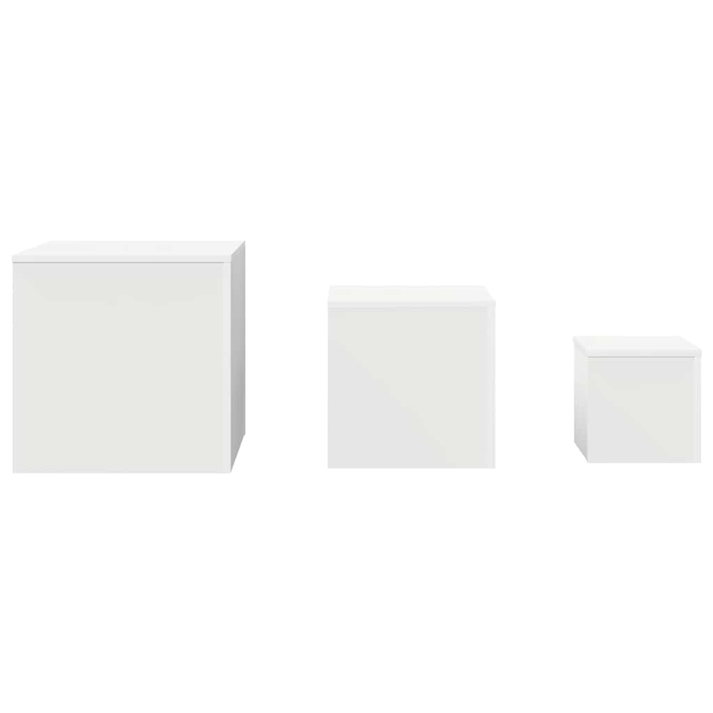 808585 vidaXL Side Tables 3 pcs White Engineered Wood