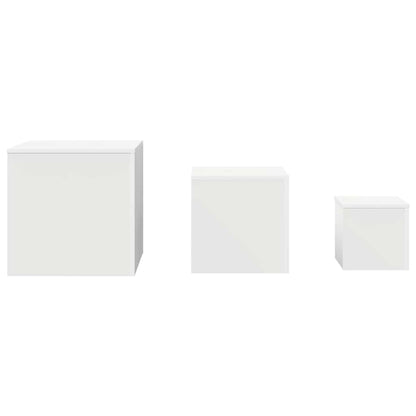 808585 vidaXL Side Tables 3 pcs White Engineered Wood