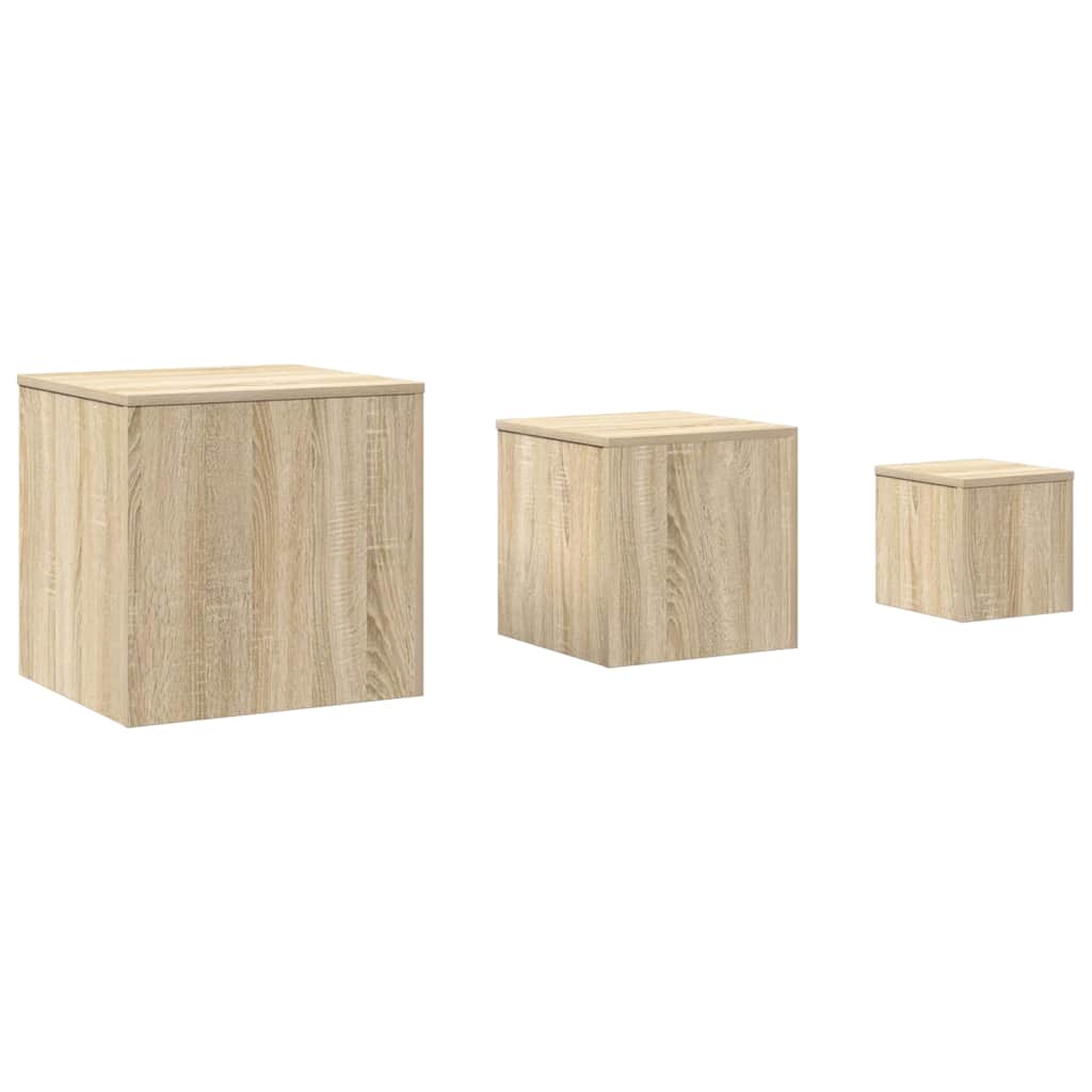 808588 vidaXL Side Tables 3 pcs Sonoma Oak Engineered Wood