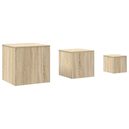 808588 vidaXL Side Tables 3 pcs Sonoma Oak Engineered Wood