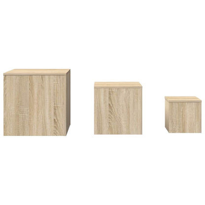 vidaXL Side Tables 3 pcs Sonoma Oak Engineered Wood