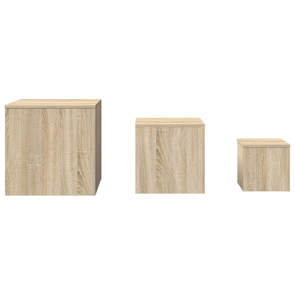 808588 vidaXL Side Tables 3 pcs Sonoma Oak Engineered Wood