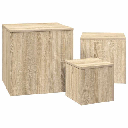 808588 vidaXL Side Tables 3 pcs Sonoma Oak Engineered Wood