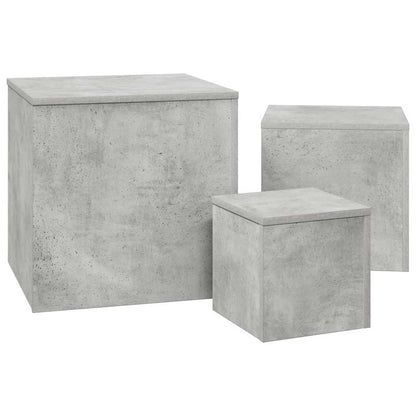 vidaXL Side Tables 3 pcs Concrete Grey Engineered Wood