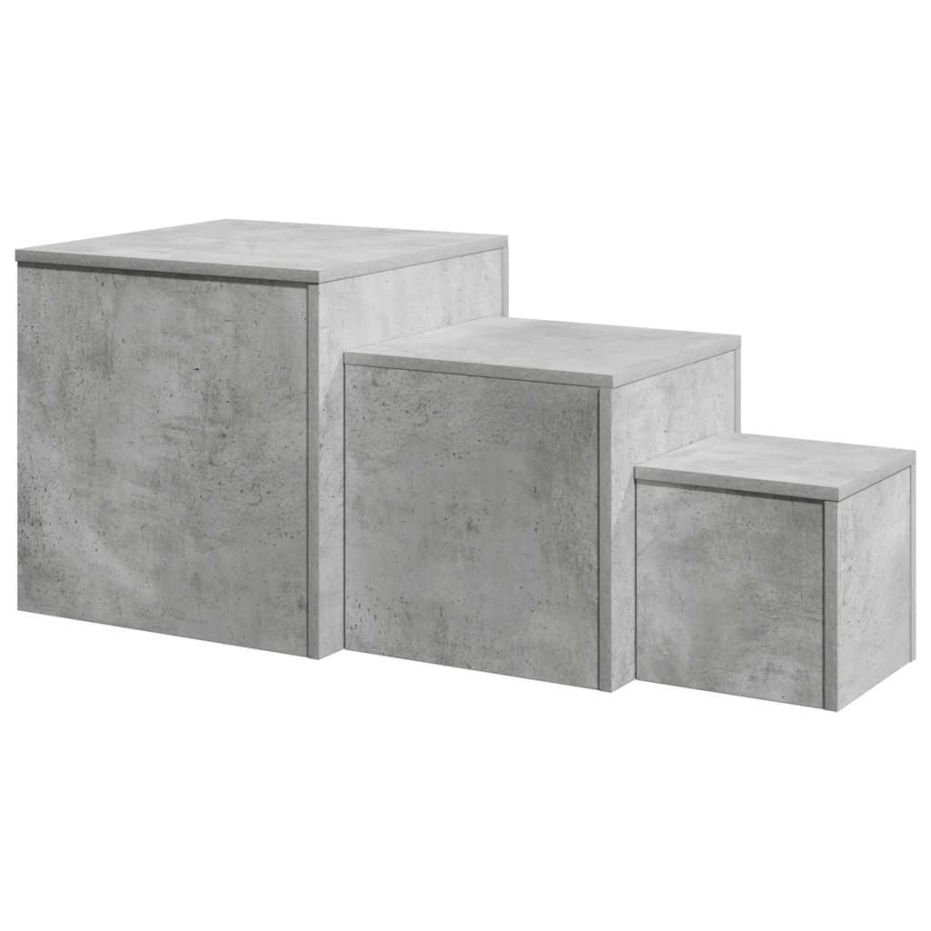vidaXL Side Tables 3 pcs Concrete Grey Engineered Wood