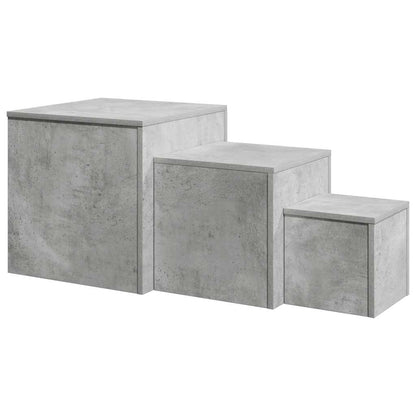vidaXL Side Tables 3 pcs Concrete Grey Engineered Wood