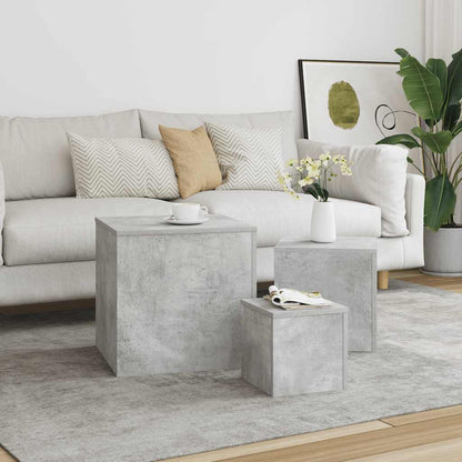 vidaXL Side Tables 3 pcs Concrete Grey Engineered Wood