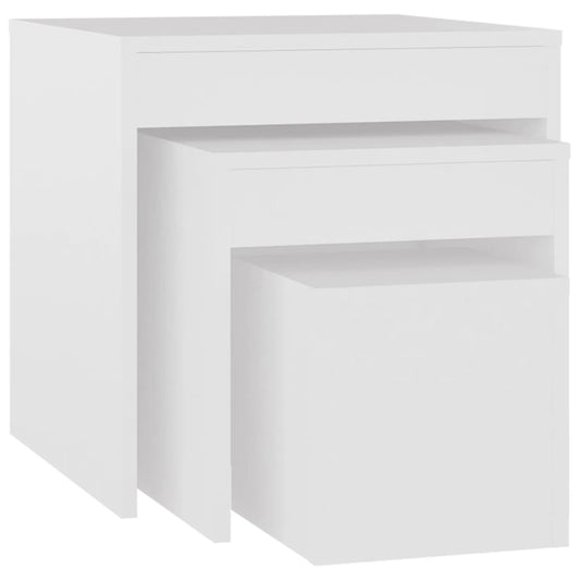 vidaXL Nesting Tables 3 pcs White Engineered Wood