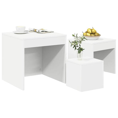 vidaXL Nesting Tables 3 pcs White Engineered Wood
