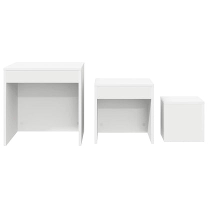 vidaXL Nesting Tables 3 pcs White Engineered Wood