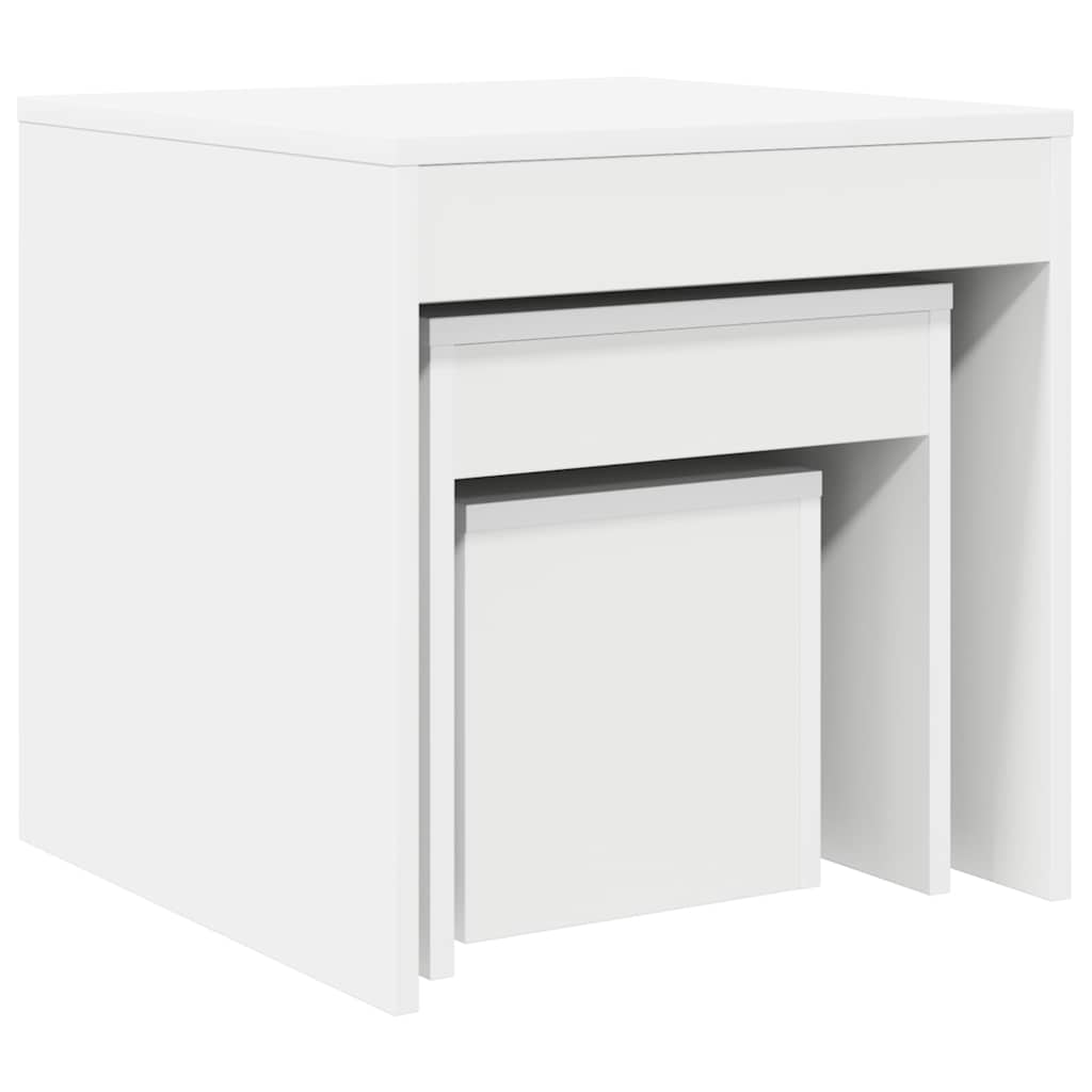 808594 vidaXL Nesting Tables 3 pcs White Engineered Wood