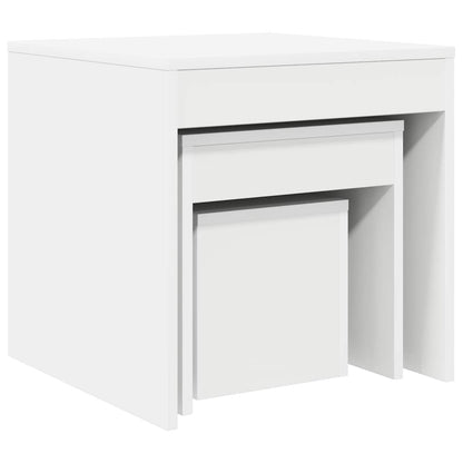 808594 vidaXL Nesting Tables 3 pcs White Engineered Wood
