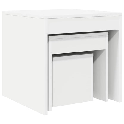 vidaXL Nesting Tables 3 pcs White Engineered Wood