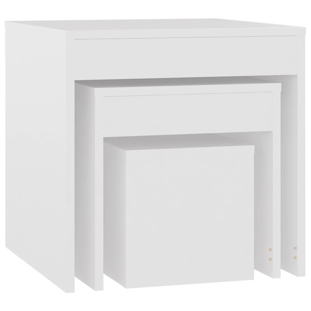 vidaXL Nesting Tables 3 pcs White Engineered Wood