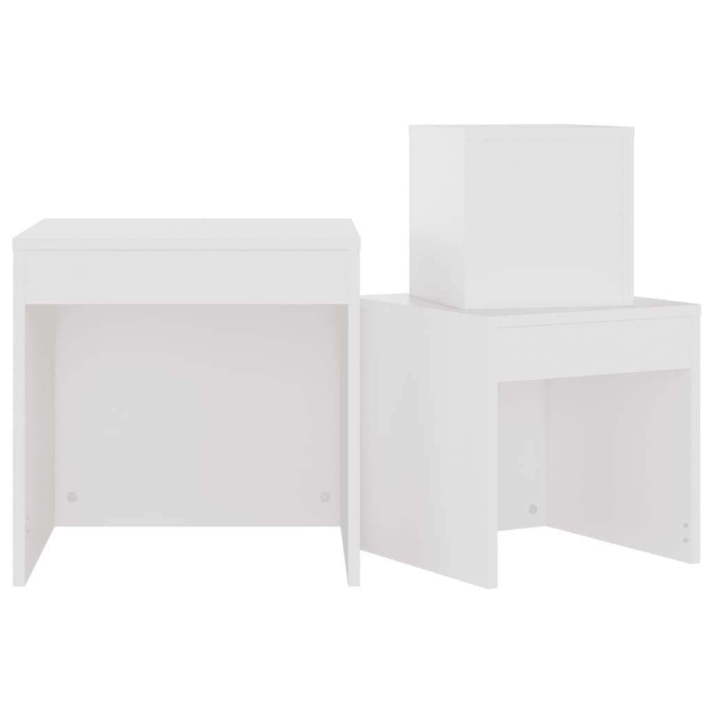 vidaXL Nesting Tables 3 pcs White Engineered Wood