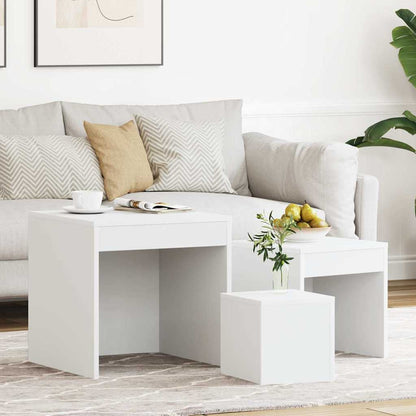 808594 vidaXL Nesting Tables 3 pcs White Engineered Wood