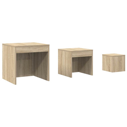 vidaXL Nesting Tables 3 pcs Sonoma Oak Engineered Wood