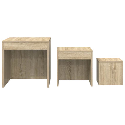 vidaXL Nesting Tables 3 pcs Sonoma Oak Engineered Wood