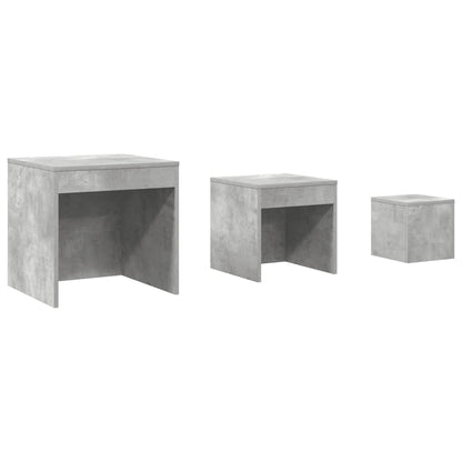 vidaXL Nesting Tables 3 pcs Concrete Grey Engineered Wood