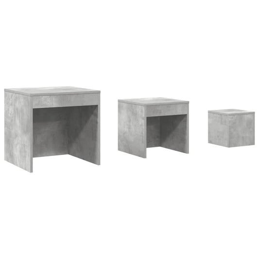 vidaXL Nesting Tables 3 pcs Concrete Grey Engineered Wood
