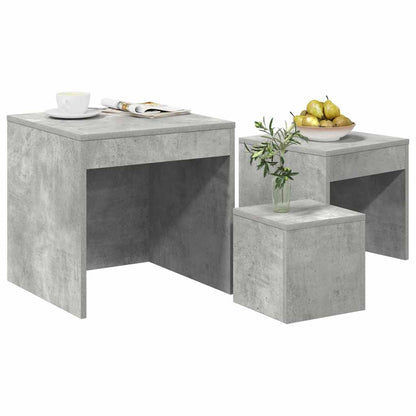 vidaXL Nesting Tables 3 pcs Concrete Grey Engineered Wood