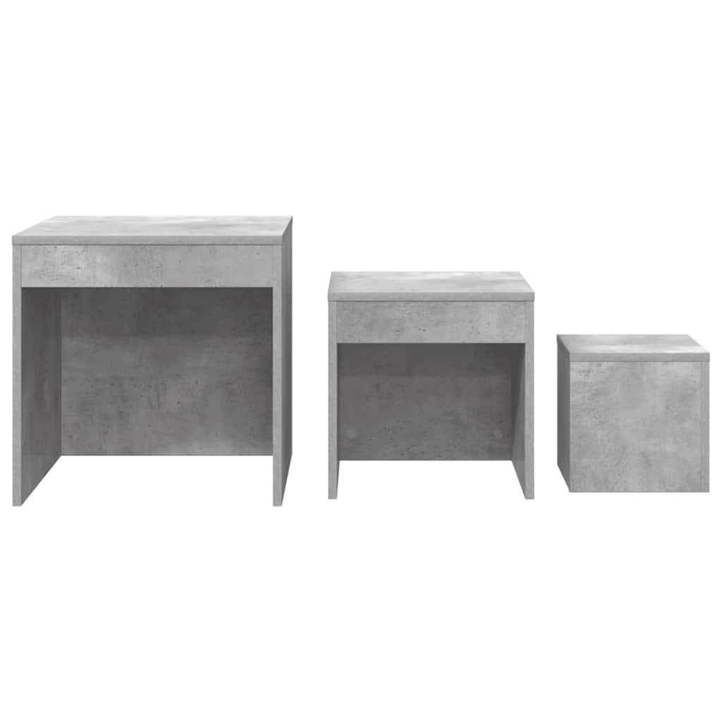 vidaXL Nesting Tables 3 pcs Concrete Grey Engineered Wood